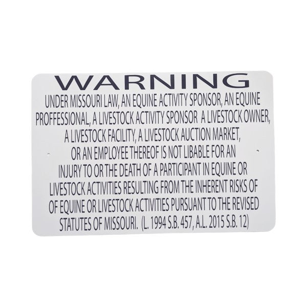 Equine Liability Signs M - M