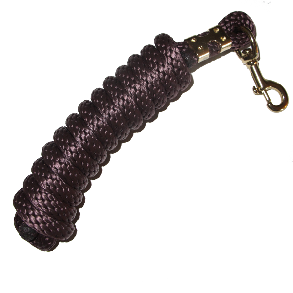 5/8" x 9' Poly Lead Rope, Brass Plated Bolt Snap, Solid Colors