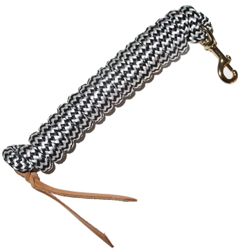 Cowboy Lead Rope 5/8" x 9', BP Bolt Snap, Leather Popper, 2 Tone Colors