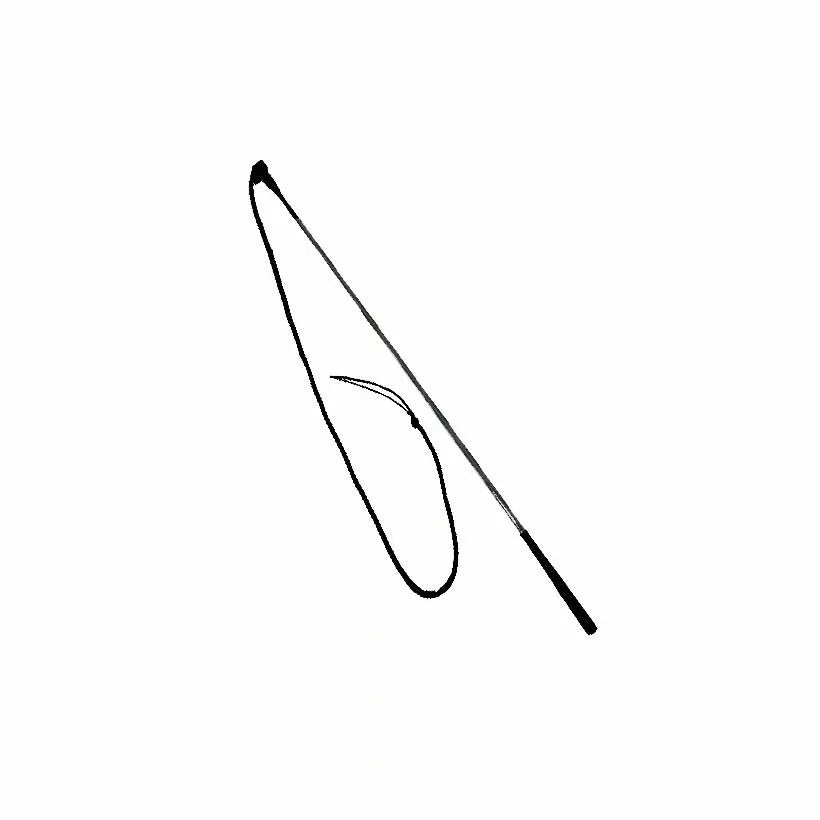 Training Stick - 48" stick, 5-1/2' drop & 6" Leather popper