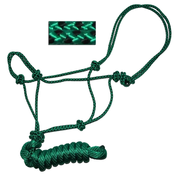 Rope Halter, Diamond Braided with 8' Lead