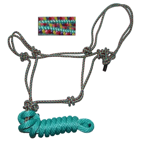 Rope Halter, 5/16" Diamond Multi Braided with 8' Lead