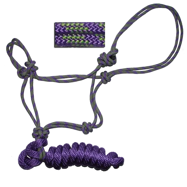 Rope Halter 5/16" 32-Spindle Rope, 8' Detachable Lead