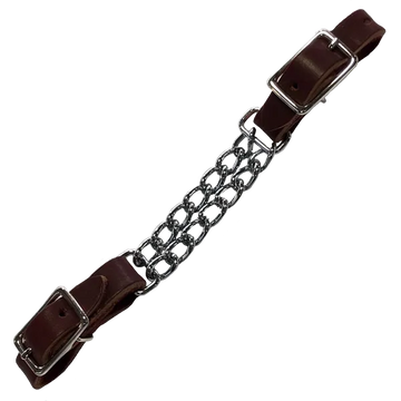 Leather Double Chain Curb Strap