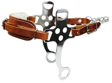 Fleece Lined Hackamore with Leather Curb Chain #28025
