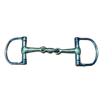English Riding Double Jointed Dee-Ring Dog Bone Snaffle Horse Bit #28029