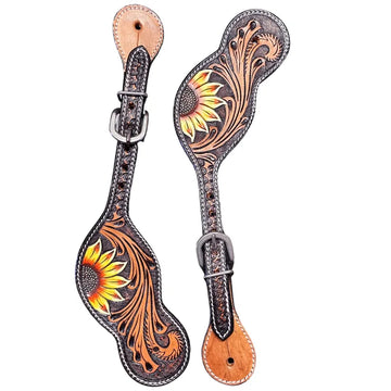 Spur Straps Leather Sunflower, Stainless Steel Buckle #29075