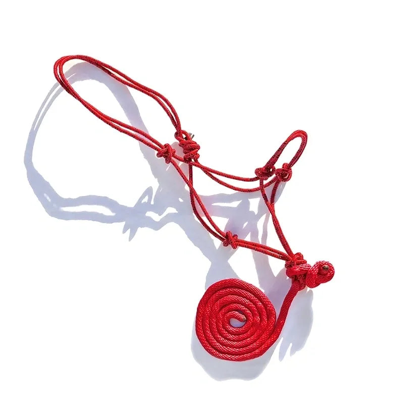 Rope Halter Removable Lead Rope Red