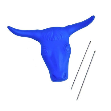 Steer Head Blue with 2 Metal Bale Spikes #40200