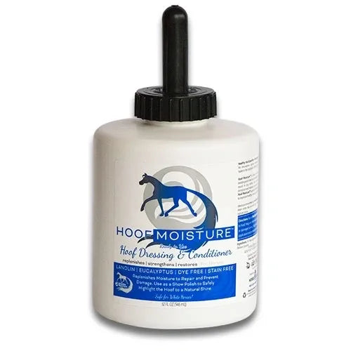 Hoof Moisture Hoof Dressing in a jar with a brush