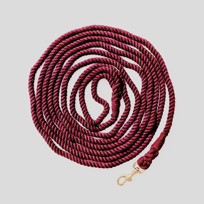 Lunge Line Cotton 5/8" x 25', Brass Plated Bolt Snap