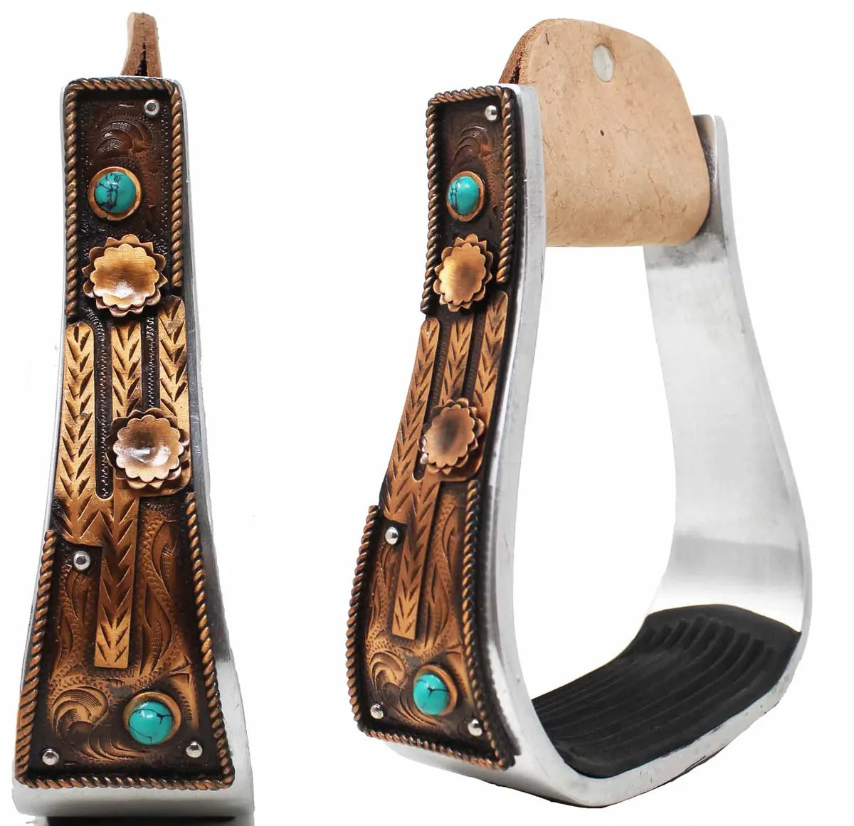 Engraved Western Saddle Stirrups