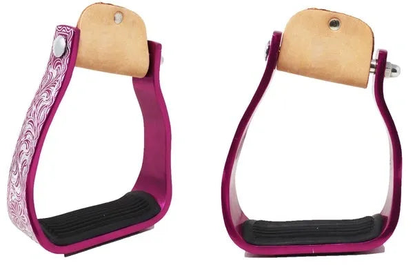 Pink Angled Show Stirrups