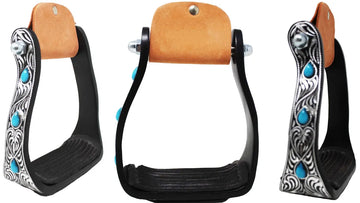 Racing Stirrups with Turquoise Stones