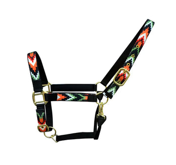 Nylon Black Nylon Multi-Color Printed Neoprene Comfort Adjustable Halter, Green