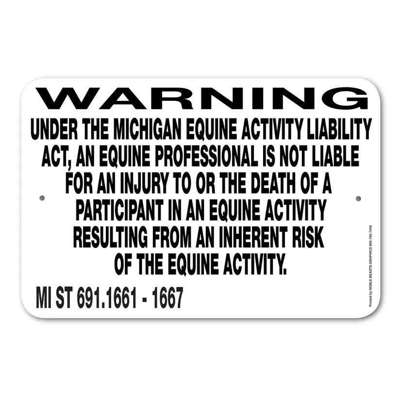 Equine Liability Signs M - M