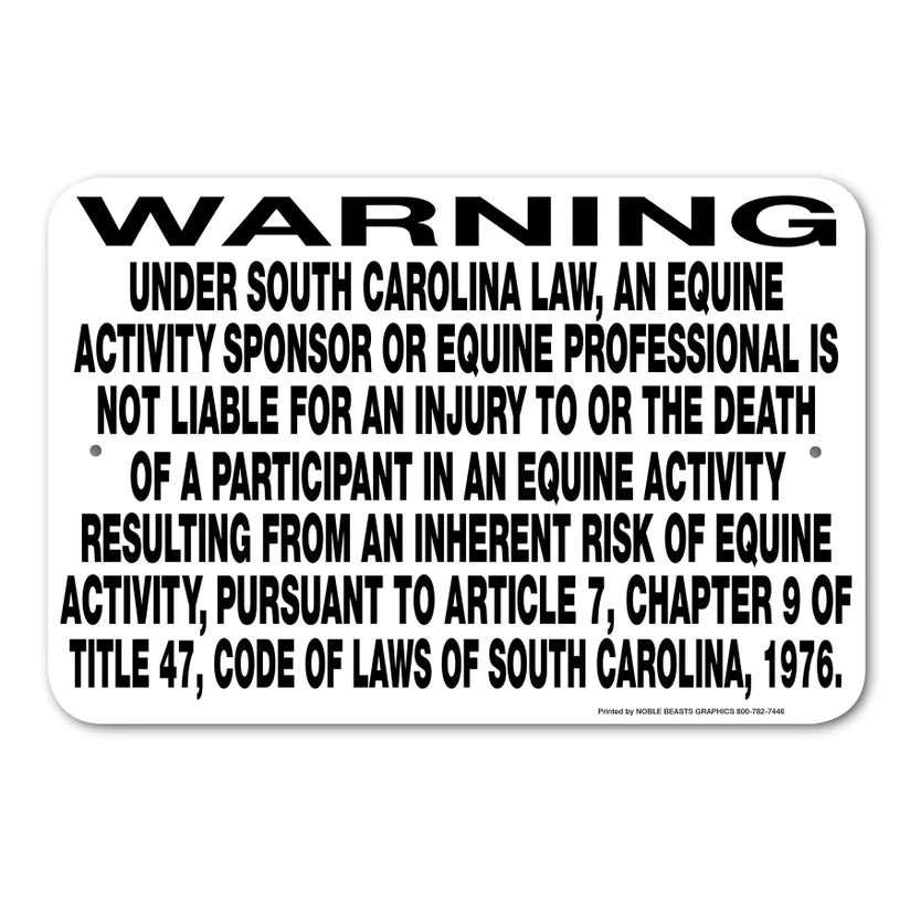 Equine Liability Signs R - T