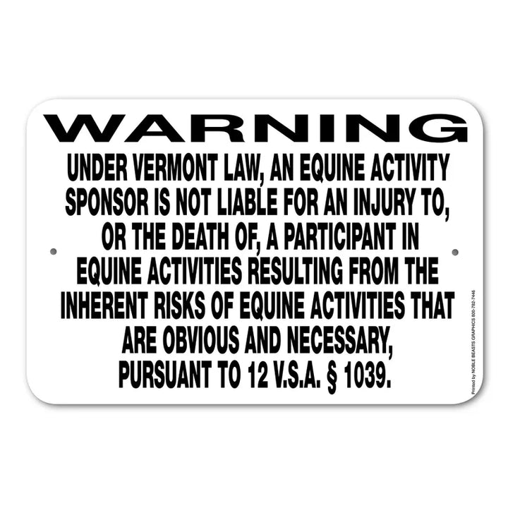 Equine Liability Signs U - W