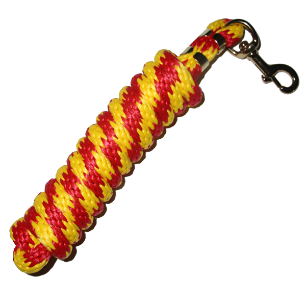 5/8" x 9' Poly Lead Rope, Brass Plated Bolt Snap, Two Tone Colors