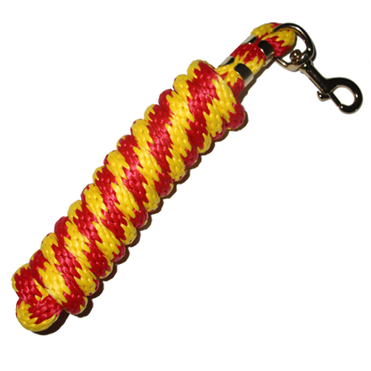 5/8" x 9' Poly Lead Rope, Brass Plated Bolt Snap, Two Tone Colors