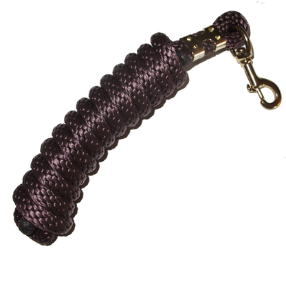 5/8" x 9' Poly Lead Rope, Brass Plated Bolt Snap, Solid Colors