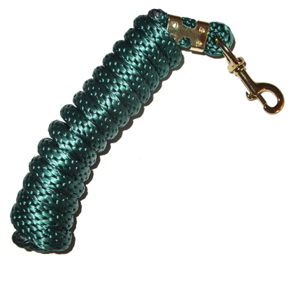 5/8" x 9' Poly Lead Rope, Brass Plated Bolt Snap, Solid Colors