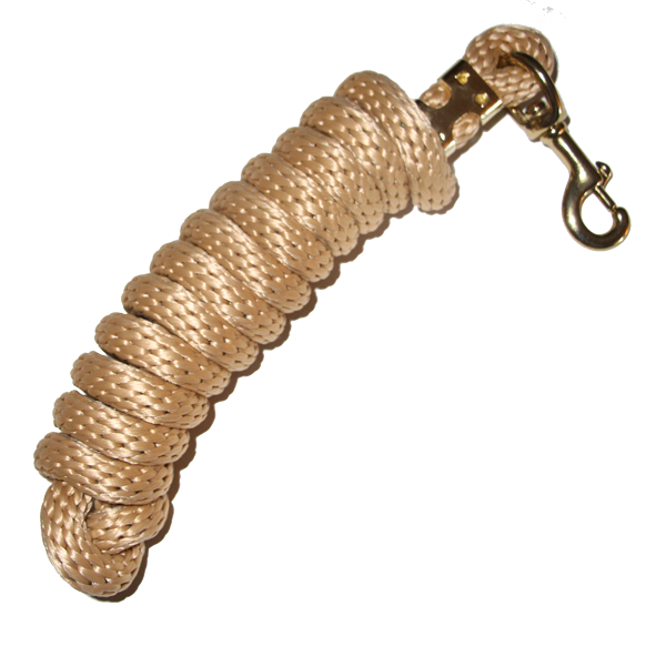 5/8" x 9' Poly Lead Rope, Brass Plated Bolt Snap, Solid Colors