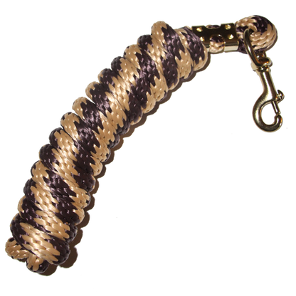 5/8" x 9' Poly Lead Rope, Brass Plated Bolt Snap, Two Tone Colors
