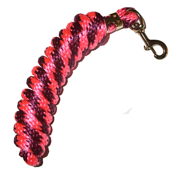 5/8" x 9' Poly Lead Rope, Brass Plated Bolt Snap, Two Tone Colors