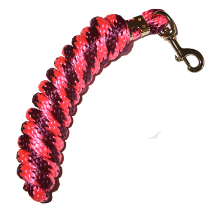 5/8" x 9' Poly Lead Rope, Brass Plated Bolt Snap, Two Tone Colors