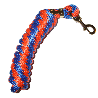 5/8" x 9' Poly Lead Rope, Brass Plated Bolt Snap, Two Tone Colors