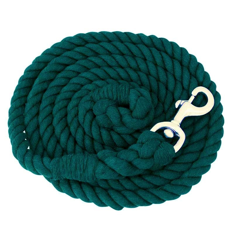 Cotton Lead Rope 3/4" x 10', Brass Plated Bolt Snap