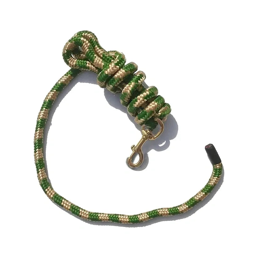 5/8" x 9' Poly Lead Rope, Brass Plated Bolt Snap, Two Tone Colors