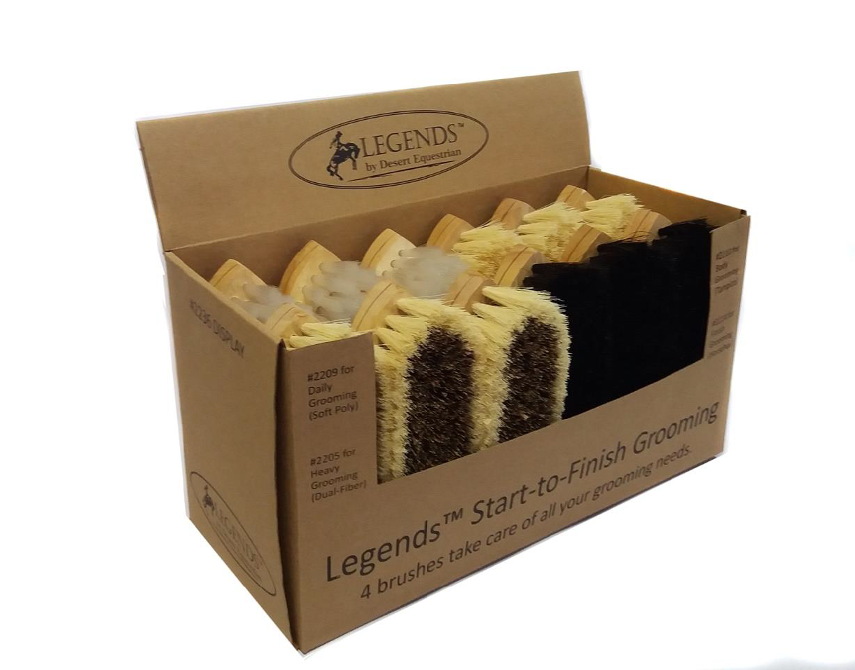Legends™ Start-to-Finish 8 1/4" Curved-Back Grooming Display: 3 each #2209, 2210, 2205, 2214