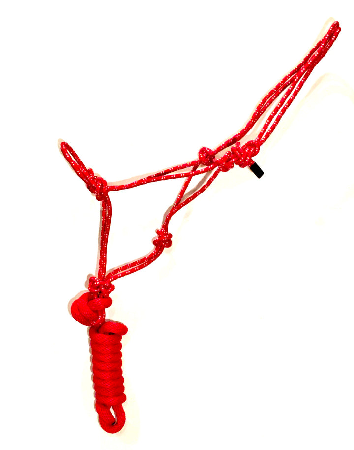 Rope Halter 5/16", 5/8" x 8 ft Removable Lead Rope, 2 Tone Colors