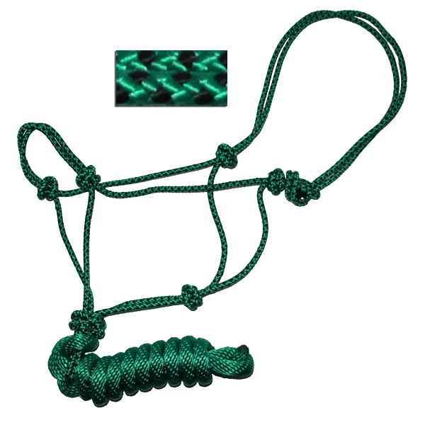 Rope Halter, Diamond Braided with 8' Lead