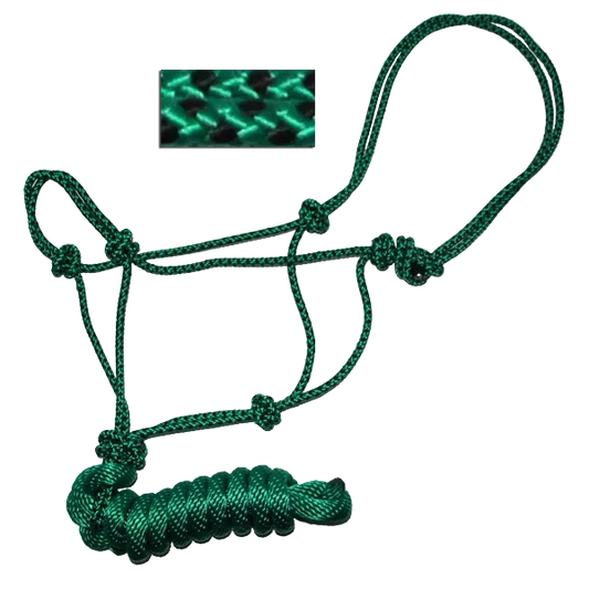 Rope Halter, Diamond Braided with 8' Lead
