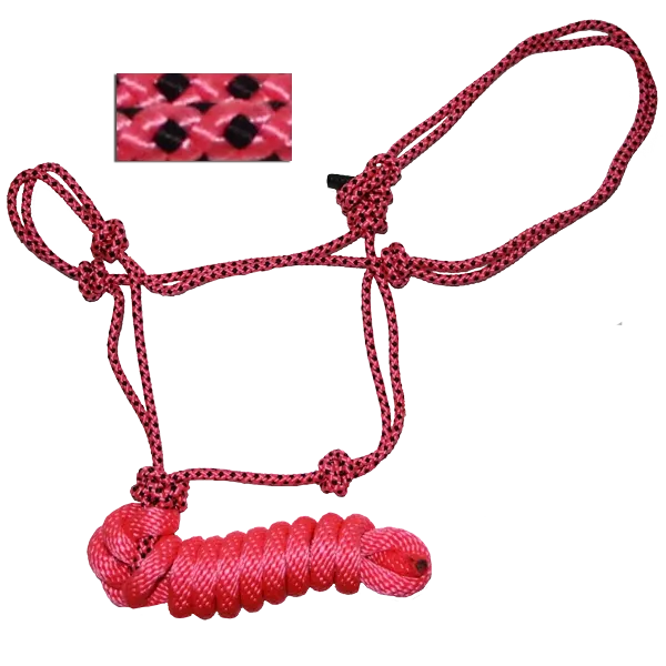 Rope Halter, Diamond Braided with 8' Lead