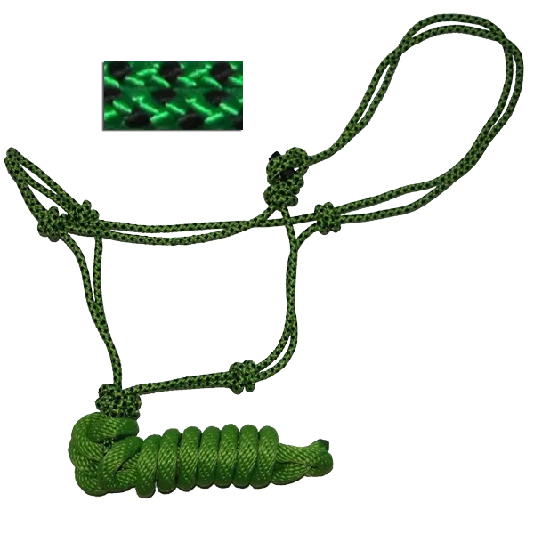 Rope Halter, Diamond Braided with 8' Lead