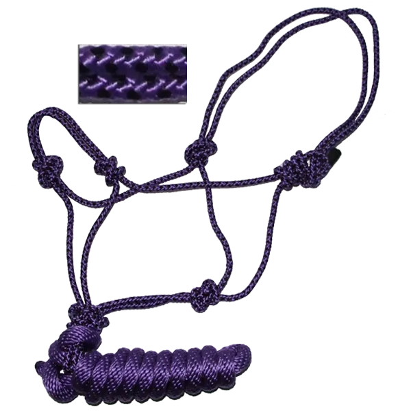 Rope Halter, Diamond Braided with 8' Lead