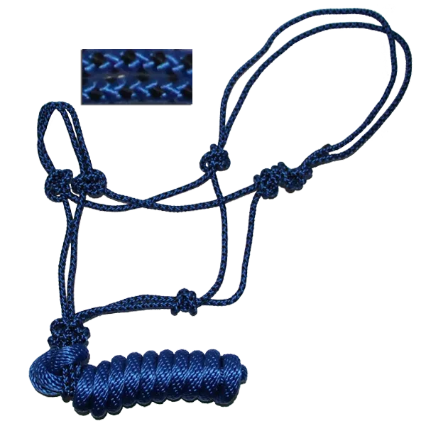 Rope Halter, Diamond Braided with 8' Lead