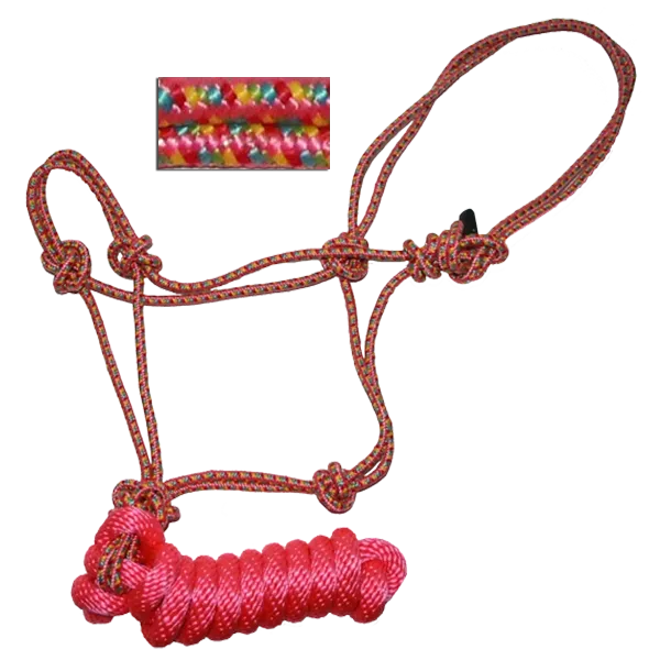 Rope Halter, 5/16" Diamond Multi Braided with 8' Lead