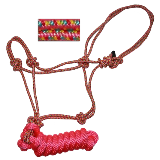 Rope Halter, 5/16" Diamond Multi Braided with 8' Lead
