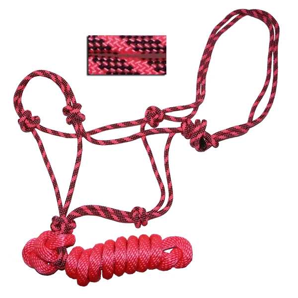 Rope Halter 5/16" 32-Spindle w/ 8' Detachable Lead