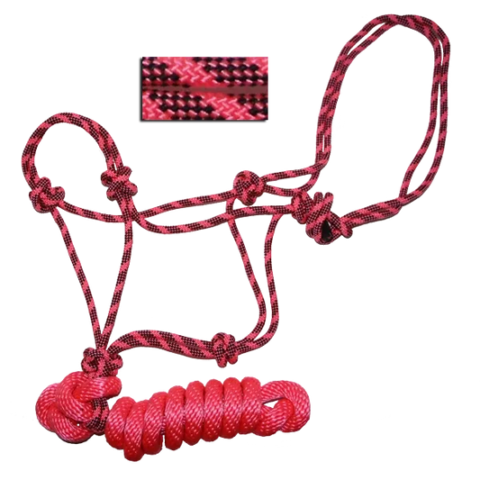 Rope Halter 5/16" 32-Spindle Rope, 8' Detachable Lead