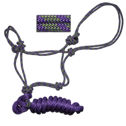 Rope Halter 5/16" 32-Spindle Rope, 8' Detachable Lead