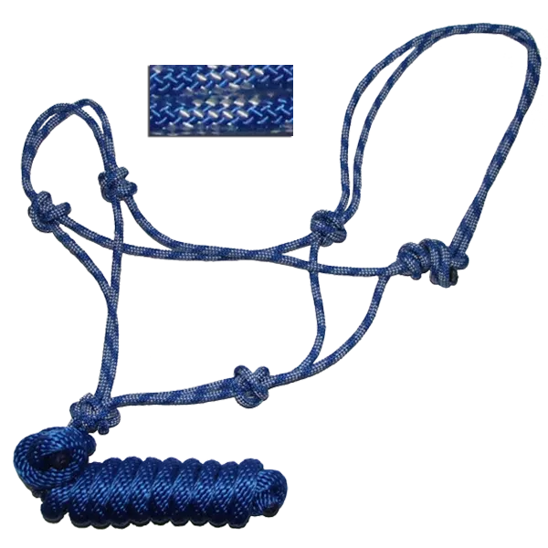 Rope Halter 5/16" 32-Spindle Rope, 8' Detachable Lead