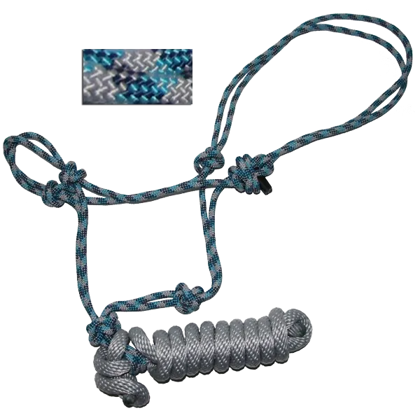 Rope Halter 5/16" 32-Spindle Rope, 8' Detachable Lead