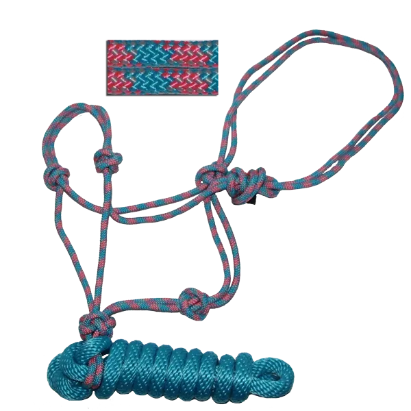 Rope Halter 5/16" 32-Spindle Rope, 8' Detachable Lead