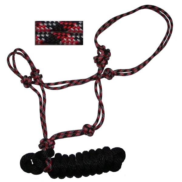 Rope Halter 5/16" 32-Spindle Rope, 8' Detachable Lead